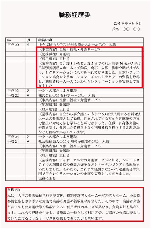 介護職から介護職への転職 職務経歴書の書き方とは 業務内容や自己prの書き方ポイント キャリア ステート